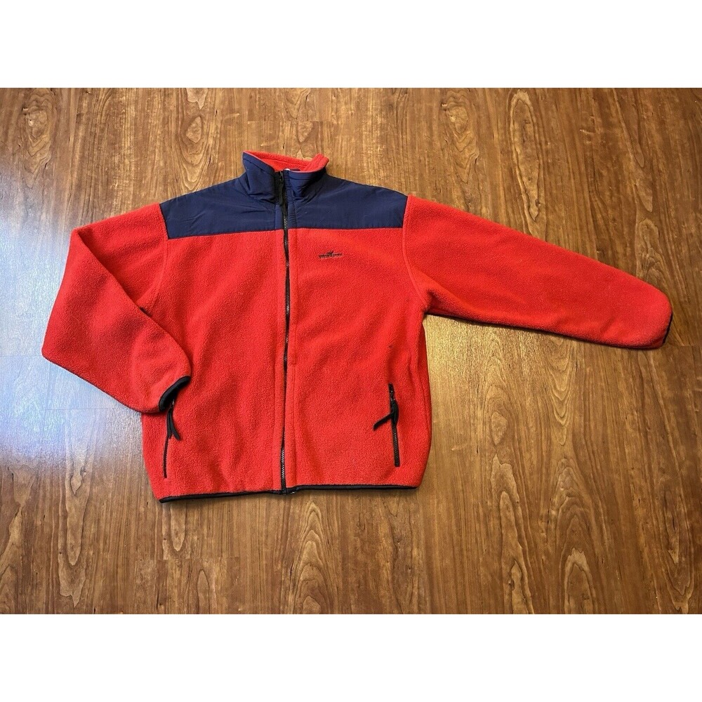 Wintergreen Ely Minnesota Men's Medium Red Fleece Full Zip Sweater Jacket